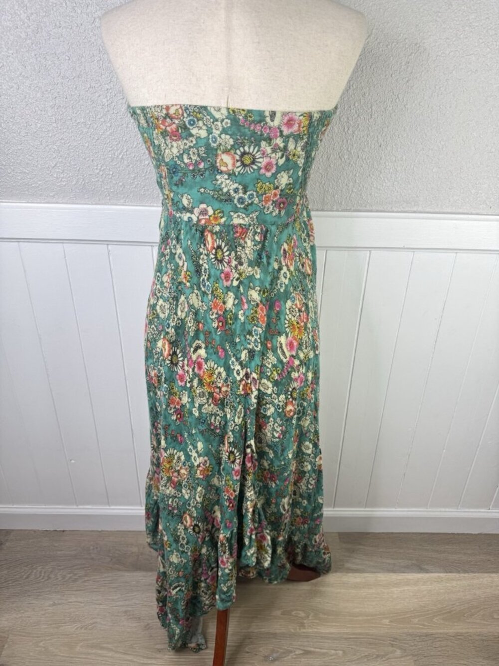 Natural Life Convertible Skirt Dress L/XL Floral Smocked Tiered Boho Flowy - Picture 5 of 12